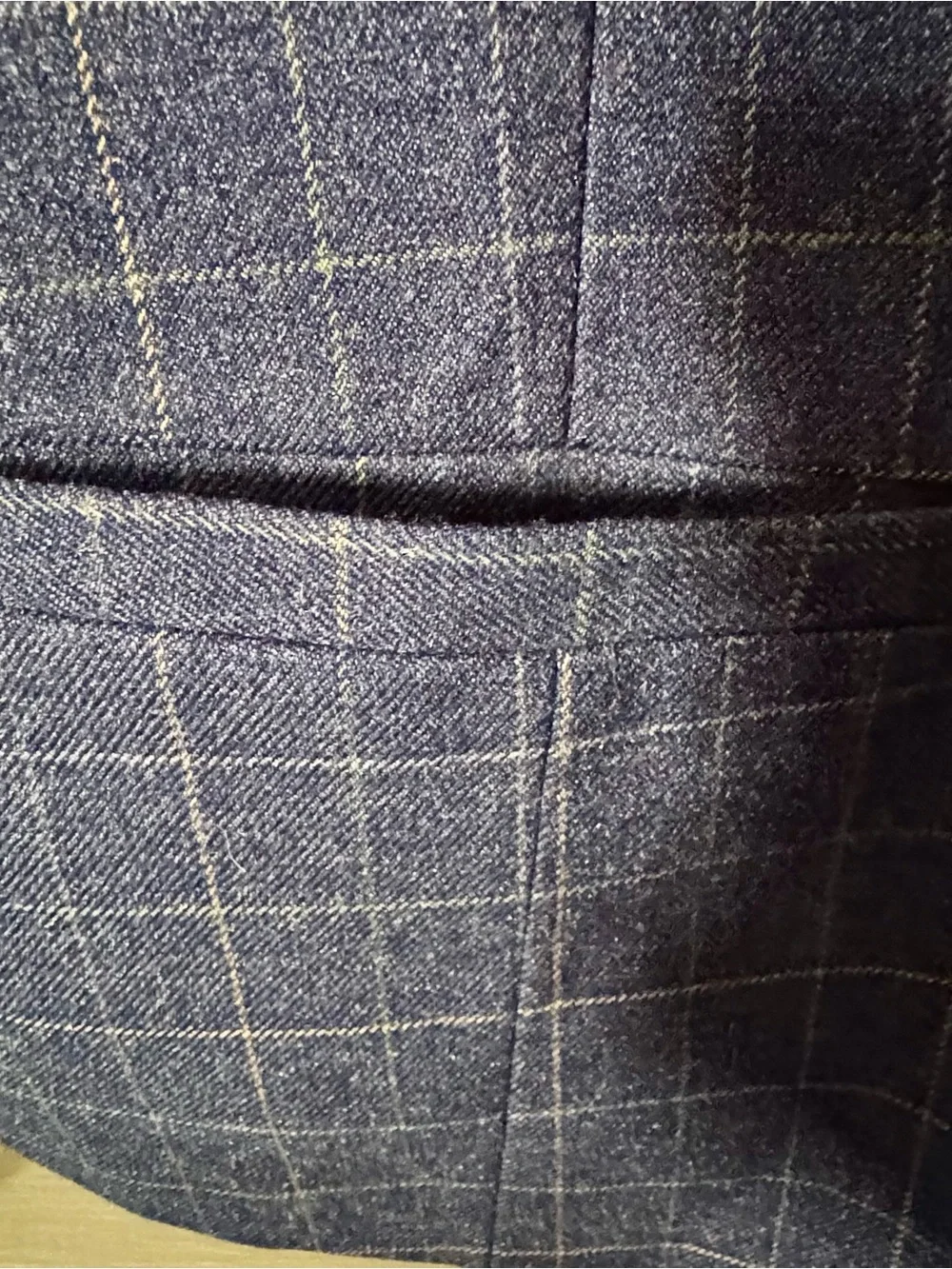 HISDERN XL Blue Windowpane Check Vest Men’s Formal 5 Button $20